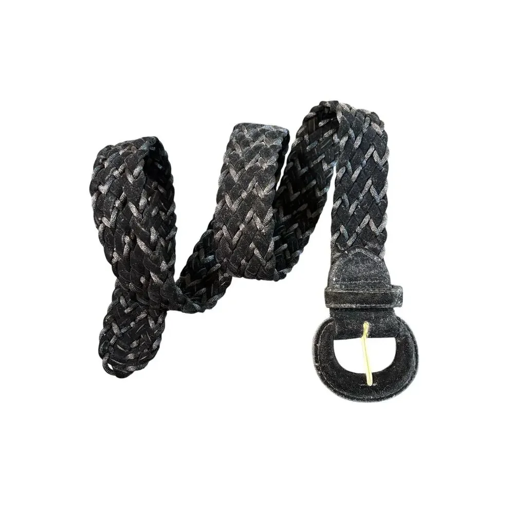 American Vintage Black Velvety Braided Belt- Ashley Smith Y2K 90s S/M Minimalist
